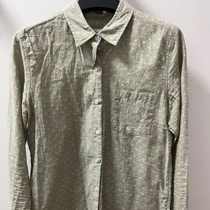Light sage green Steven Alan reverse seam button up